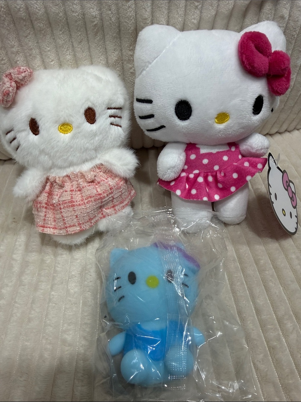 Set of Two (2) Hello Kitty Plush and One (1) Squishy . New. Not used.
